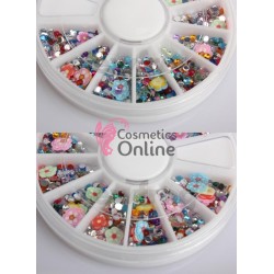 Carusel 3D pentru unghii C050 cu strasuri 800 buc Combinate